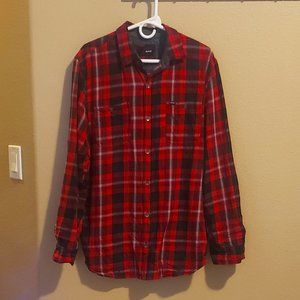 Hurley men's button up plaid shirt